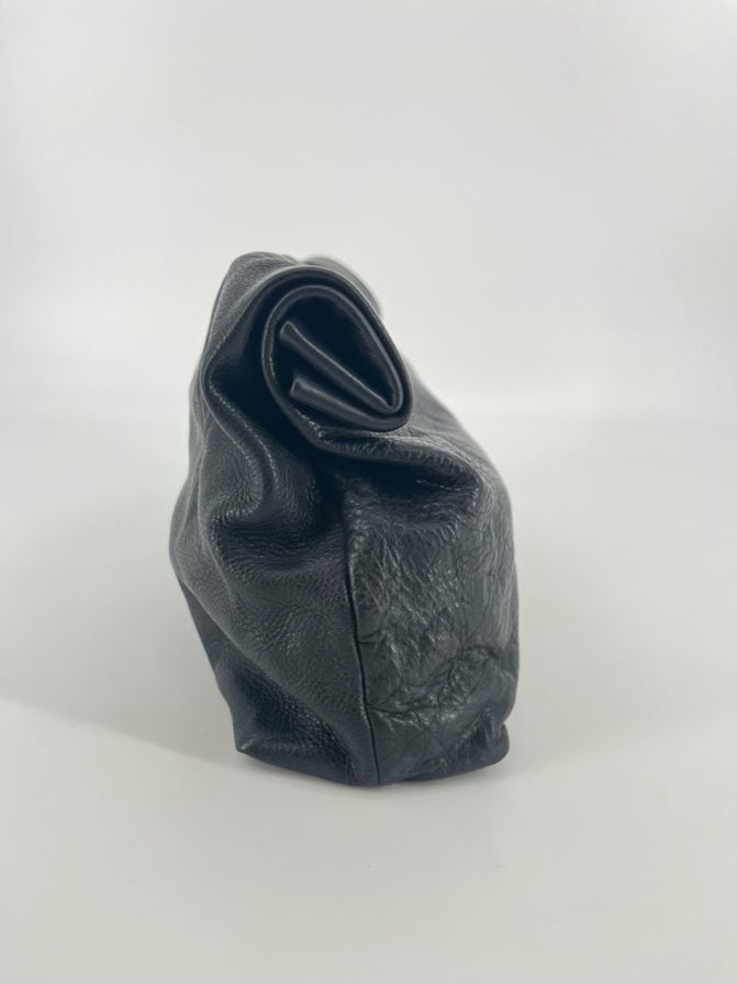 MARIE TURNOR Black Leather The Dinner Clutch