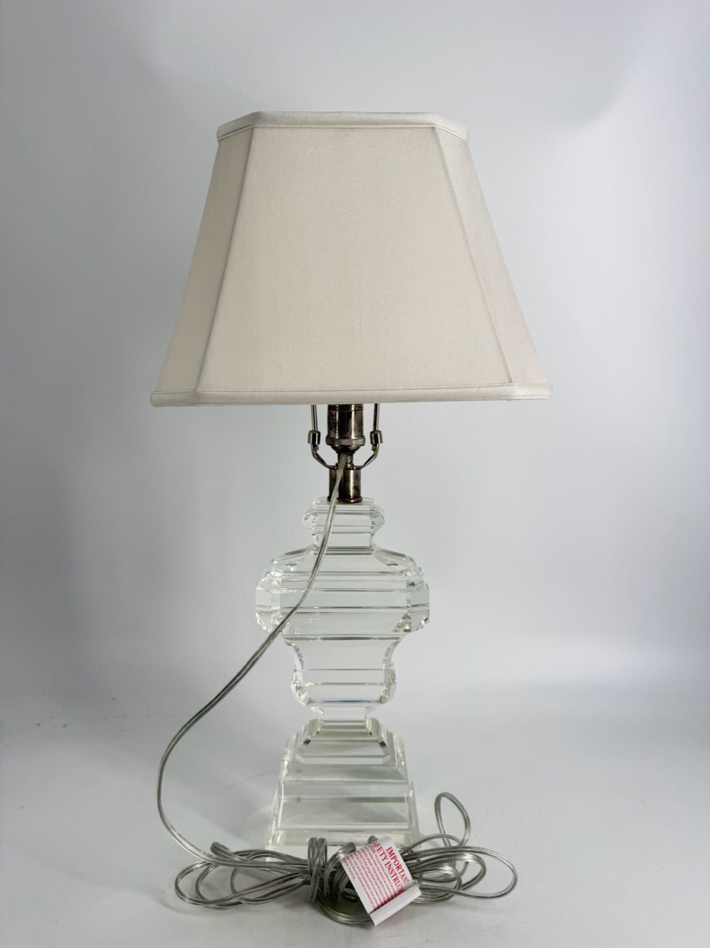 Clear Glass Lamp w/ Shade