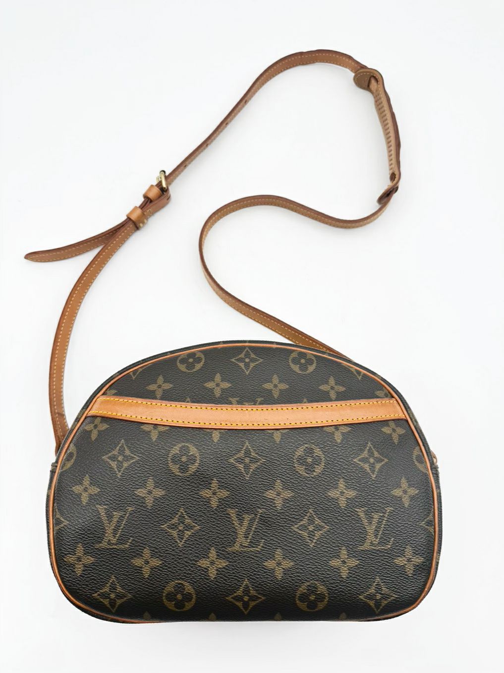 VINTAGE LOUIS VUITTON Brown Coated Canvas Monogram Blois Crossbody Bag