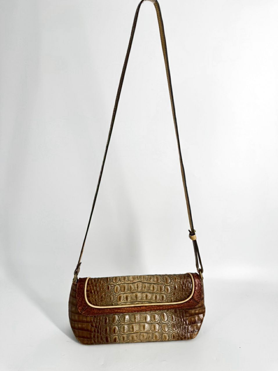 BRAHMIN Almond Embossed Leather Purse