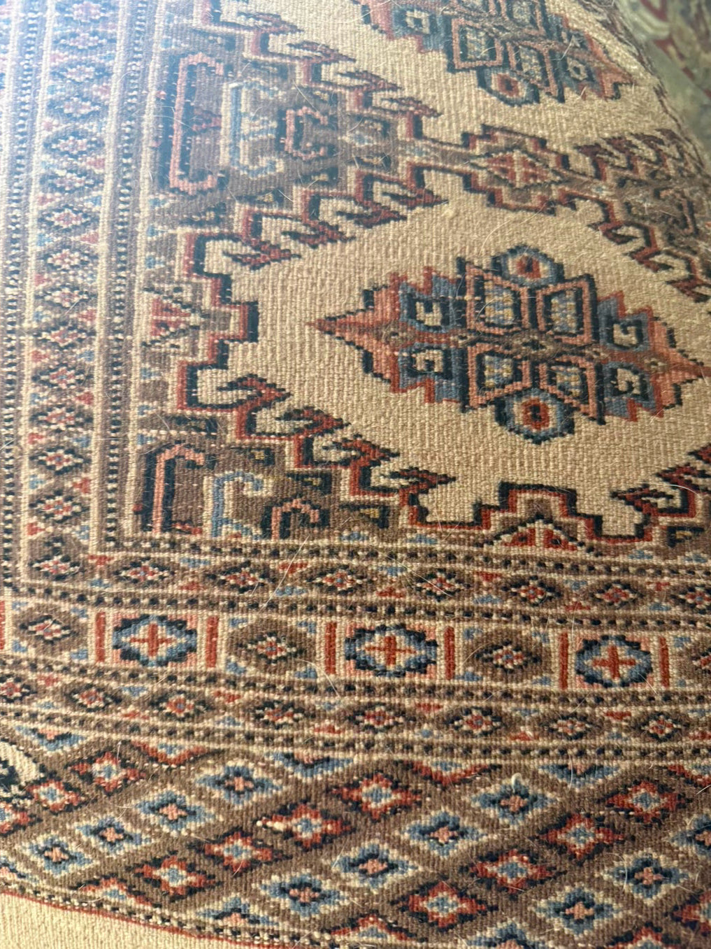 Oriental Taupe, Pink & Blue Silk Area Rug