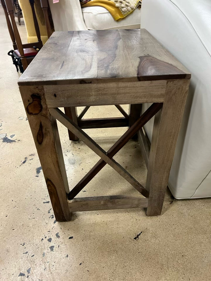 Light & Dark Wood End Table