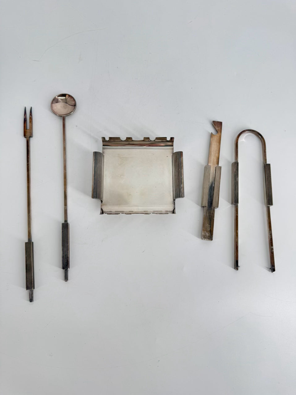 ITALIAN Gio Ponti Style Mid Century Bar Tool Set