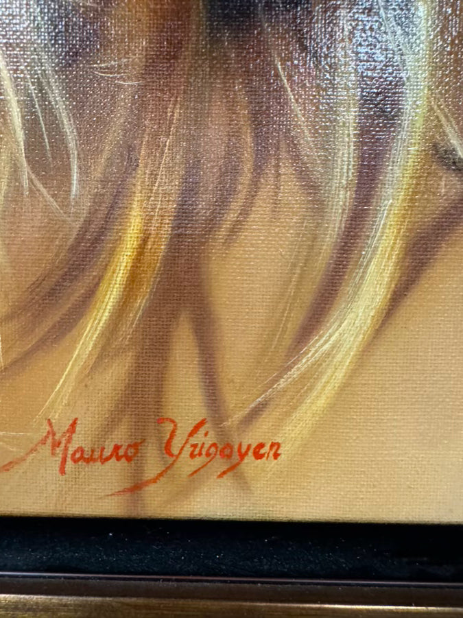 MAURO J. YRIGOYEN Lady in Hat Painting in Black Frame