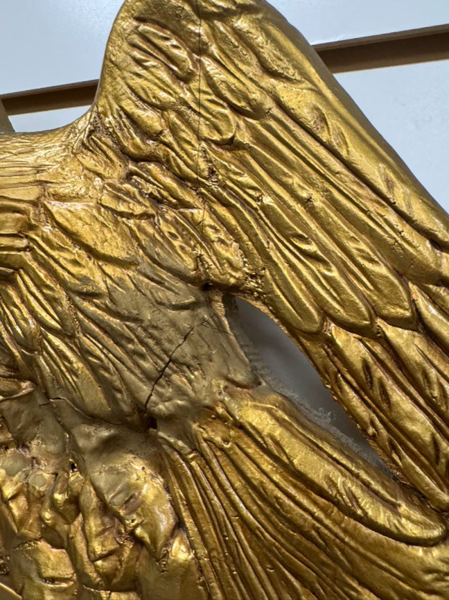 STROUPE MIRROR CO. Gold Wood Federal Eagle Convex Mirror