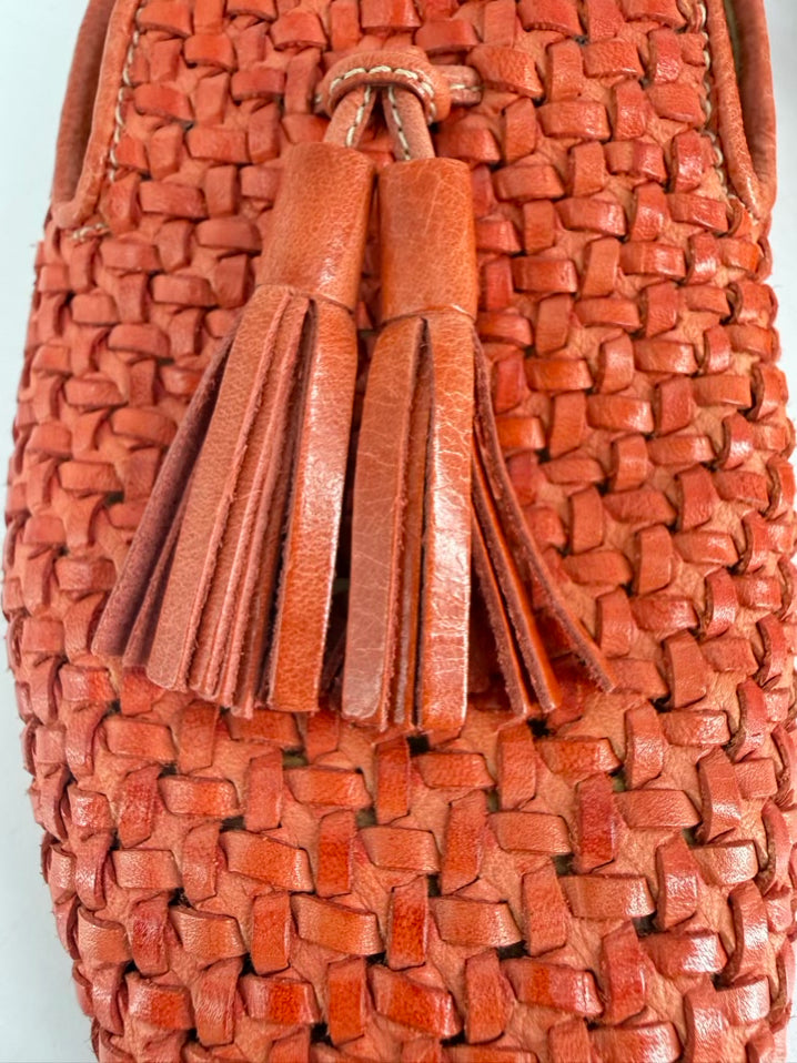 ANN MASHBURN Size 39 Orange Leather Loafers