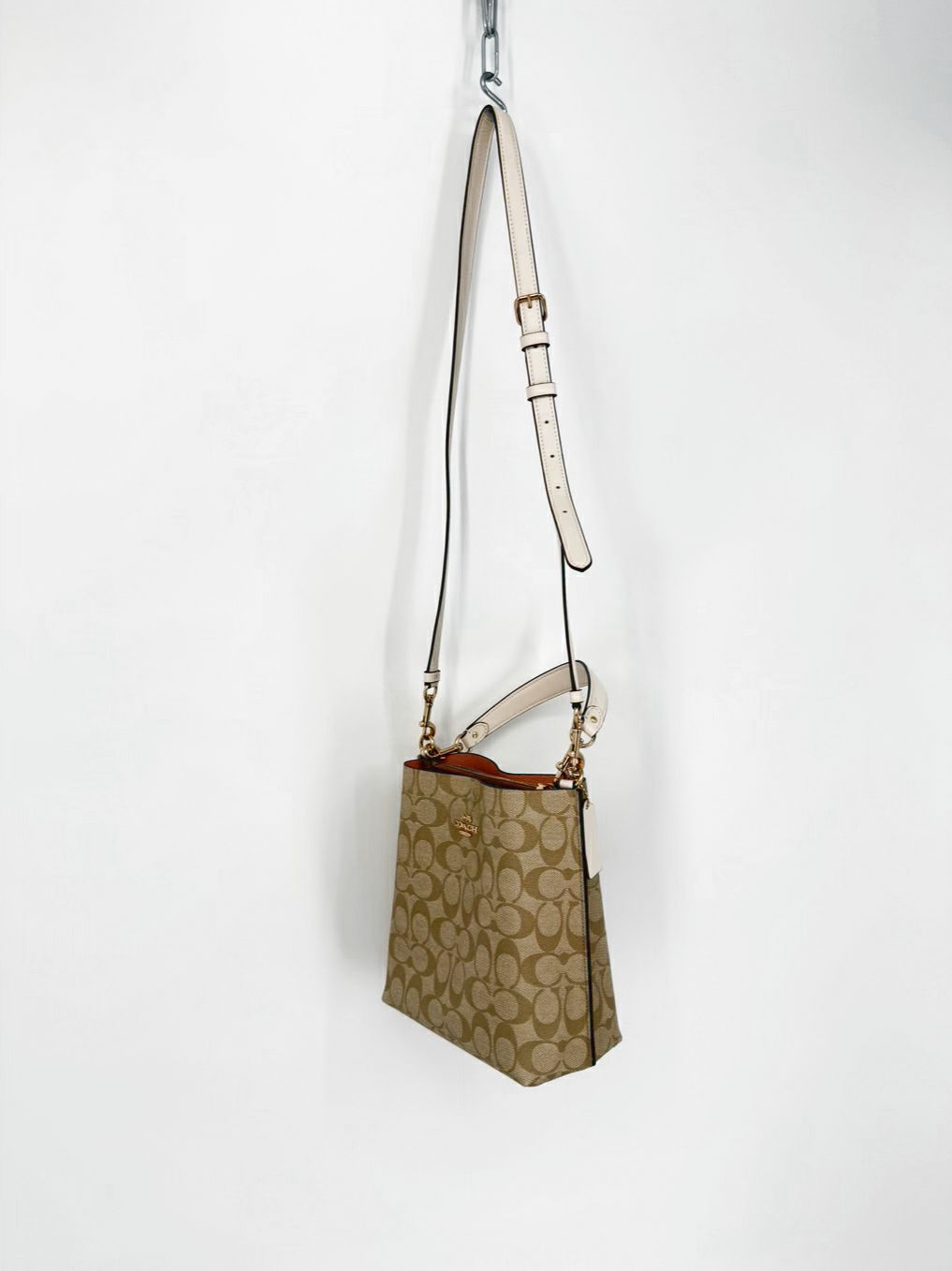 COACH Beige Coated Canvas Monogram Purse