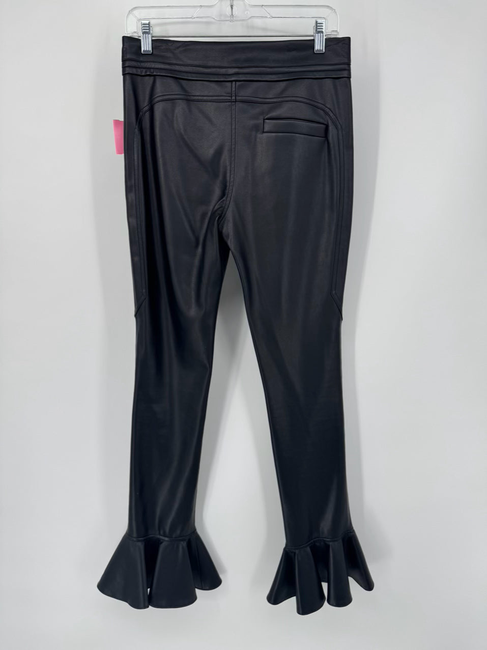 ALEXIS Size S Black Faux Leather Ruffle Pants