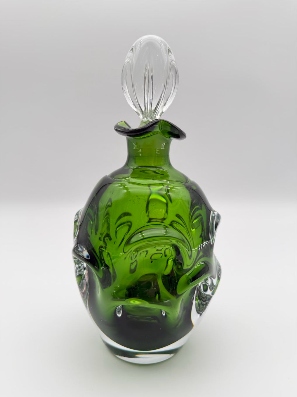 Green Blown Glass Abstract ASEDA Swedish Glassware