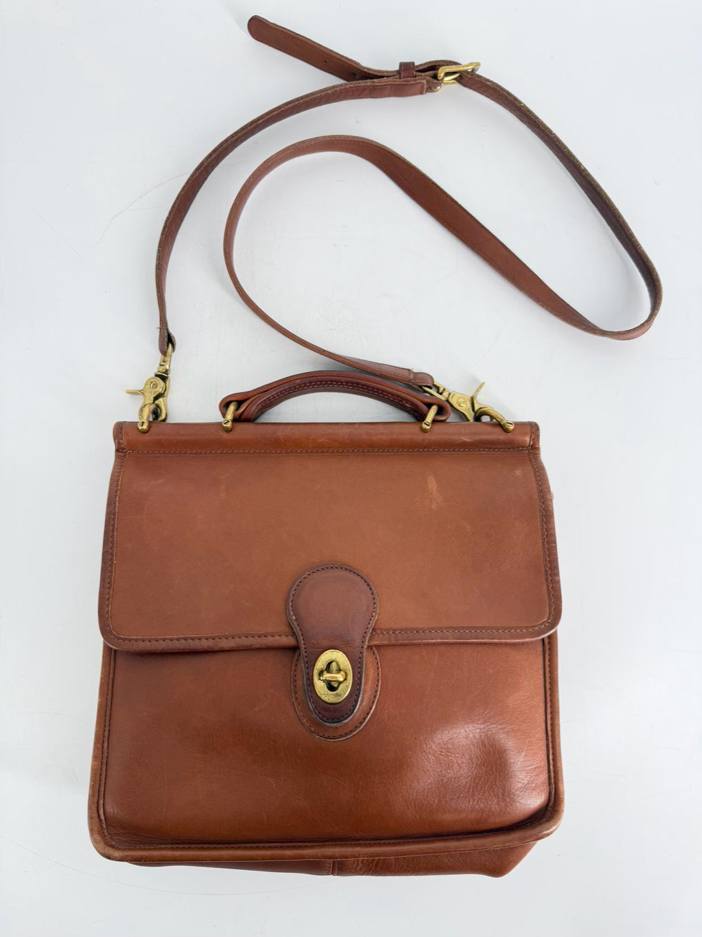 COACH Willis Cognac Leather Crossbody Bag