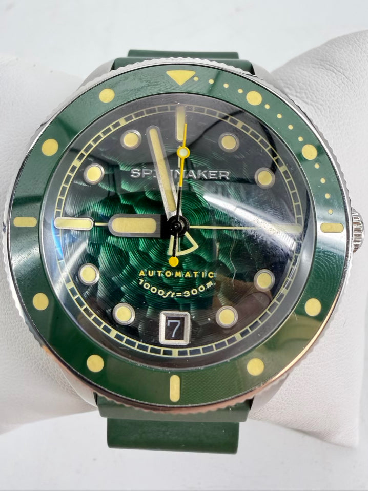 SPINNAKER Green Stainless Steel Automatic Watch w/ Extra Strap & Box