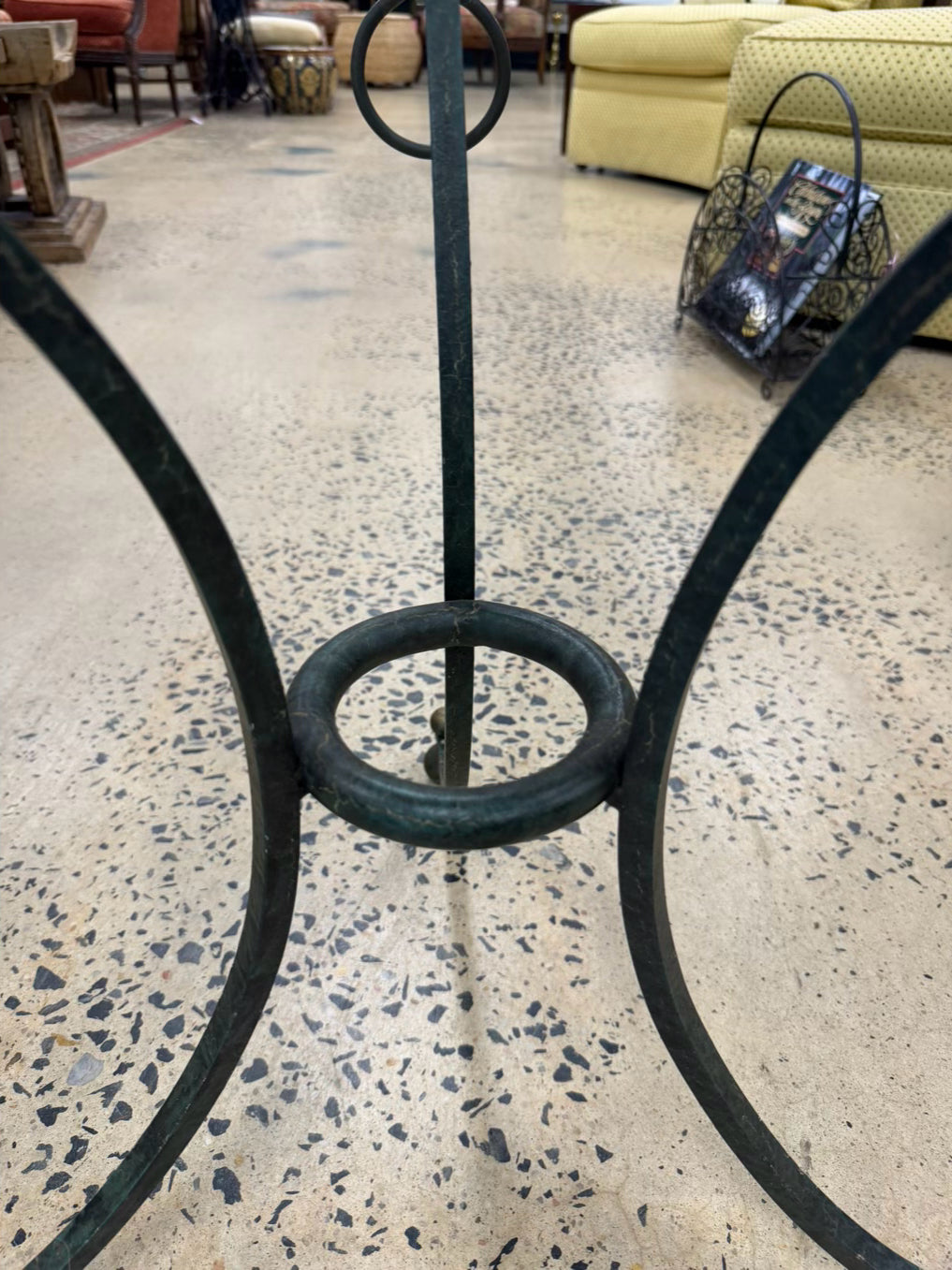 Green & Clear Iron & Glass Occasional Table
