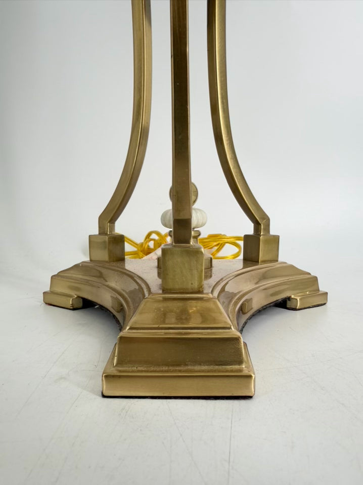 LENOX Tracery Ivory Brass & China Table Lamp w/ Shade