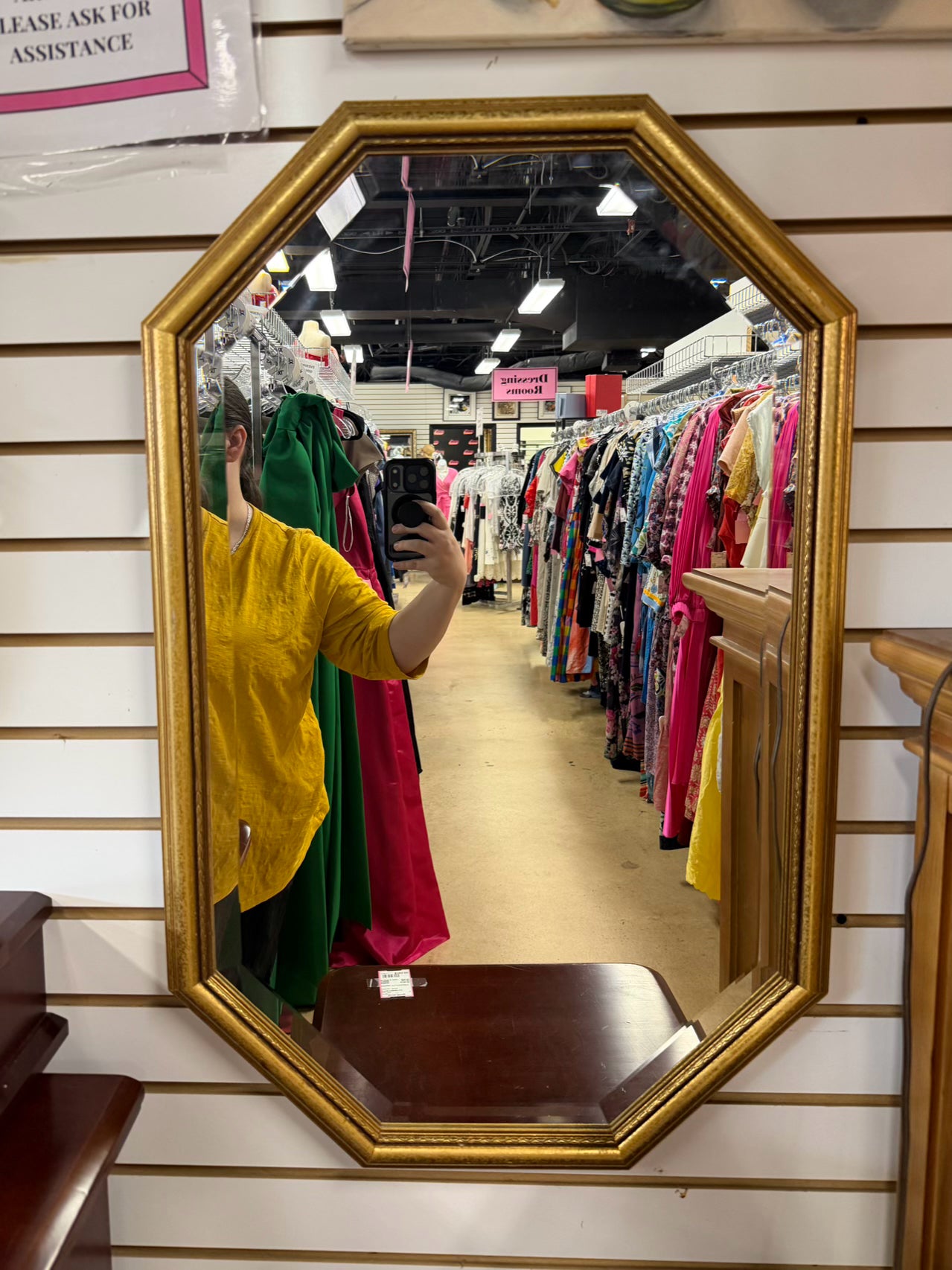 Gold Octagon Beveled Mirror