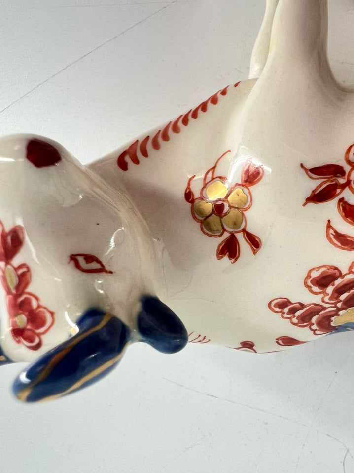 DELFT Navy, Rust & Cream Porcelain Imari Figure