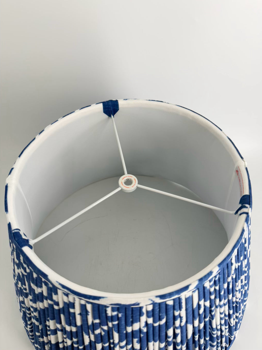 SORELLA GLENN Blue & White Fabric Pleated Lamp Shade