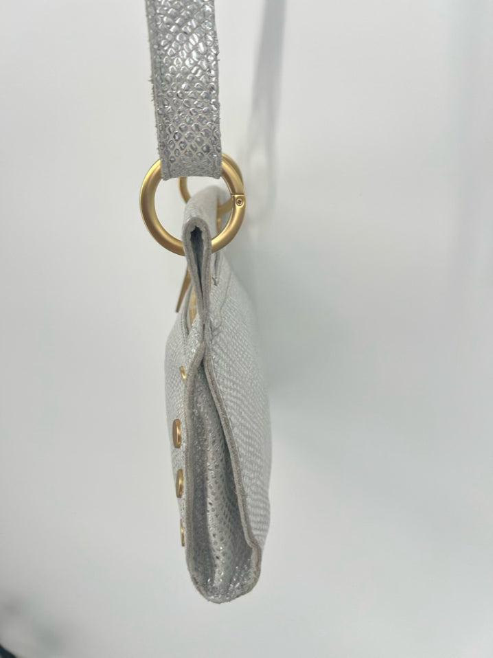 HAMMITT Silver Leather Embossed Crossbody Bag