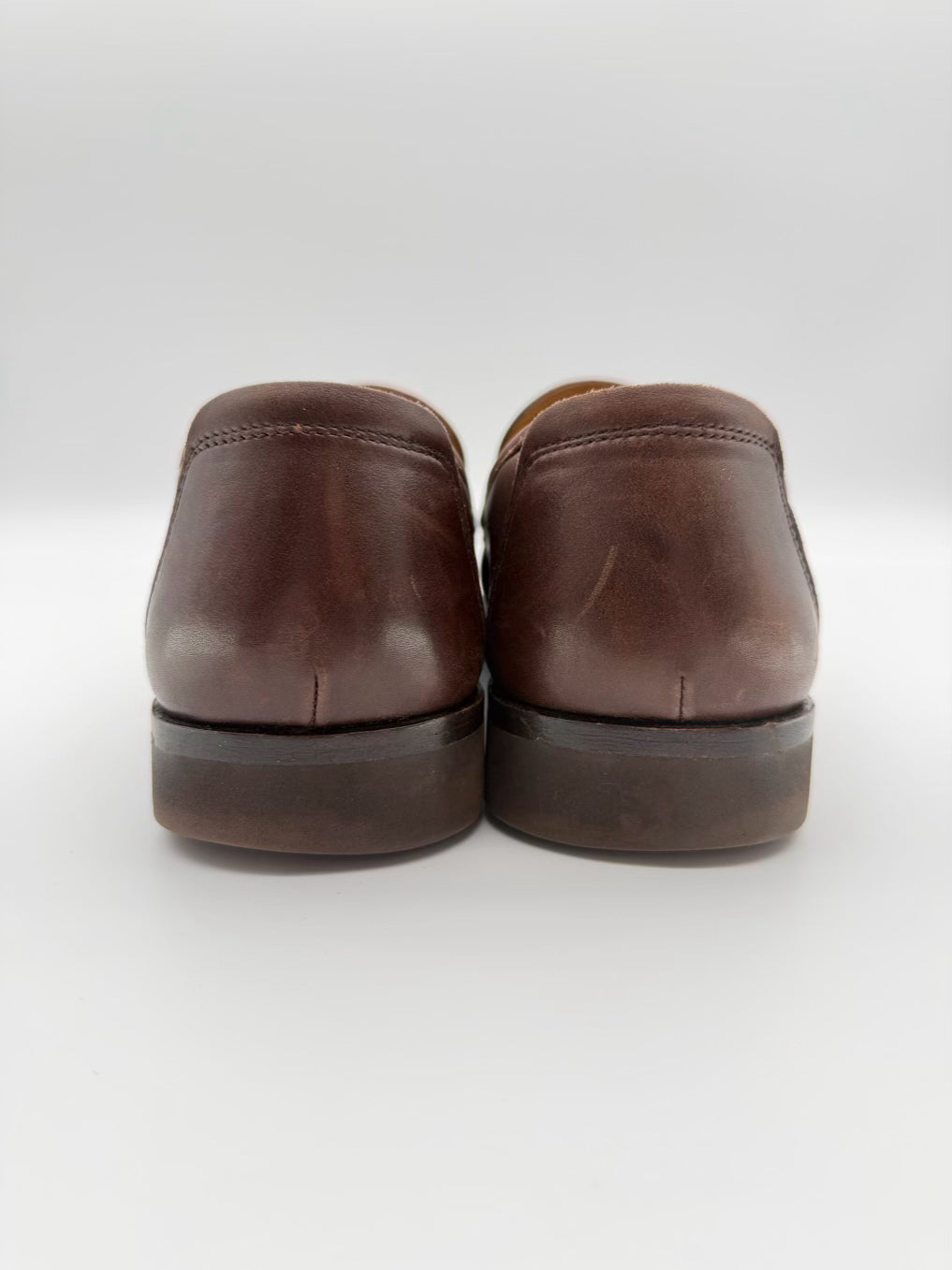 SALVATORE FERRAGAMO MENS Size 10.5 Chocolate Leather Loafers