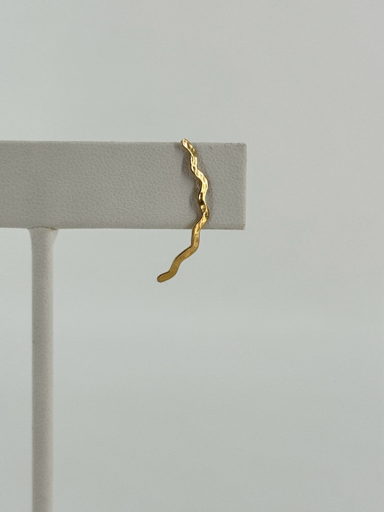 14K Gold Squiggle Earrings