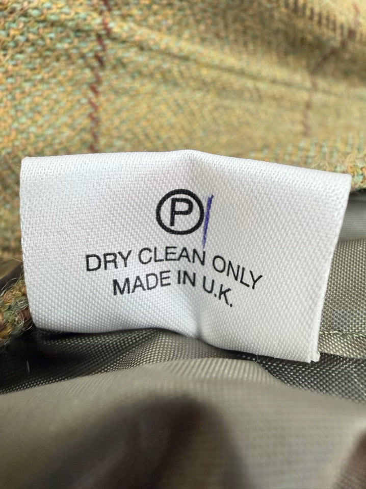 ALAN PAINE Men's Size M Green & Brown Wool Blend Tweed Waterproof Shooting Coat