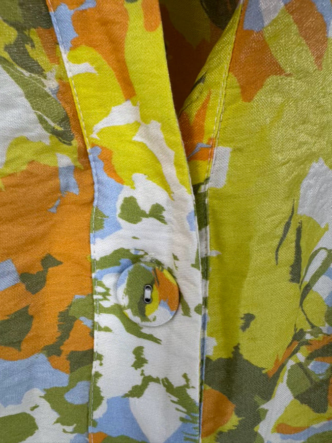 ABBEYGLASS Size 2XL Yellow & Green Foliage Print Effie Blouse NWT