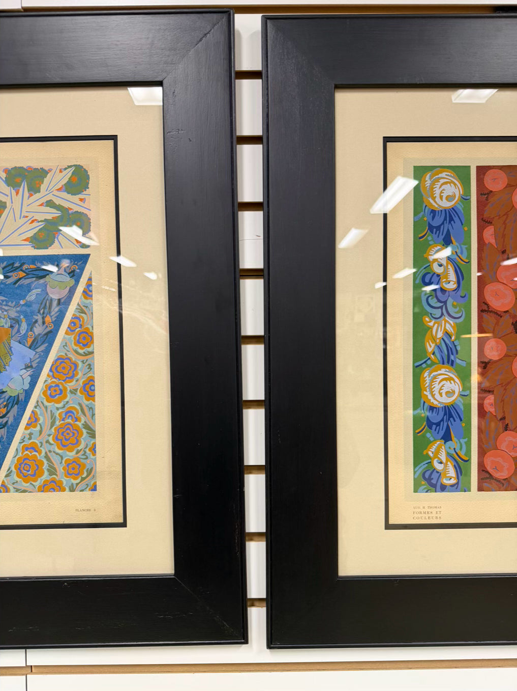 Formes Et Couleurs Pair Of Paintings In Black Frames