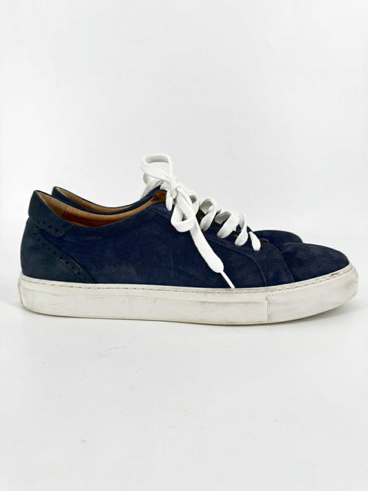 FACONNABLE Size 12 Navy Suede Sneakers