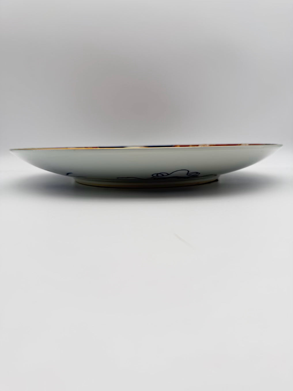 IMARI Rust, Navy & White Porcelain Round Decorative Plate