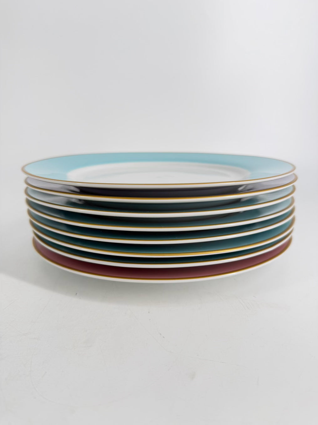 WILLIAM & SONOMA Multi Colored Ceramic Plates Setting for 8