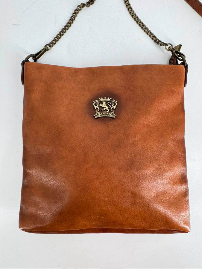 PRATESI FIRENZE Cognac Leather Crossbody Bag