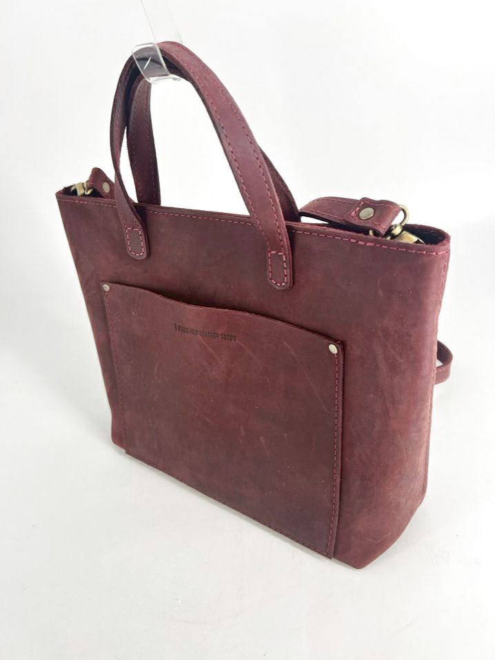 PORTLAND LEATHER CO. Oxblood Leather Tote Bag W/ Wallet