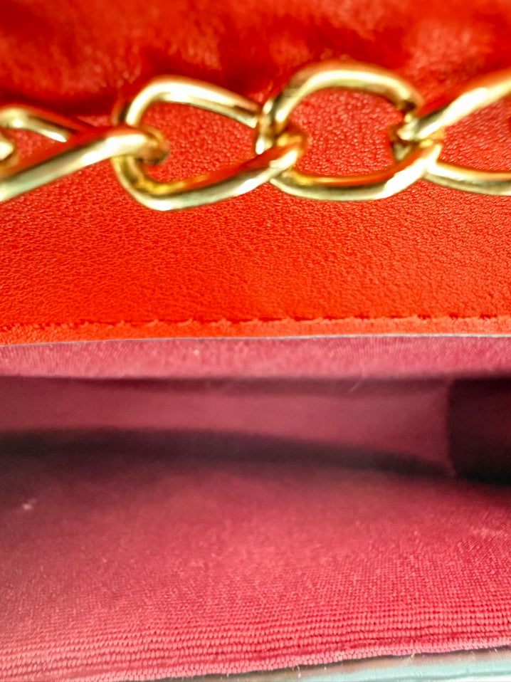 BRAHMIN Orange Leather Embossed Crossbody Bag
