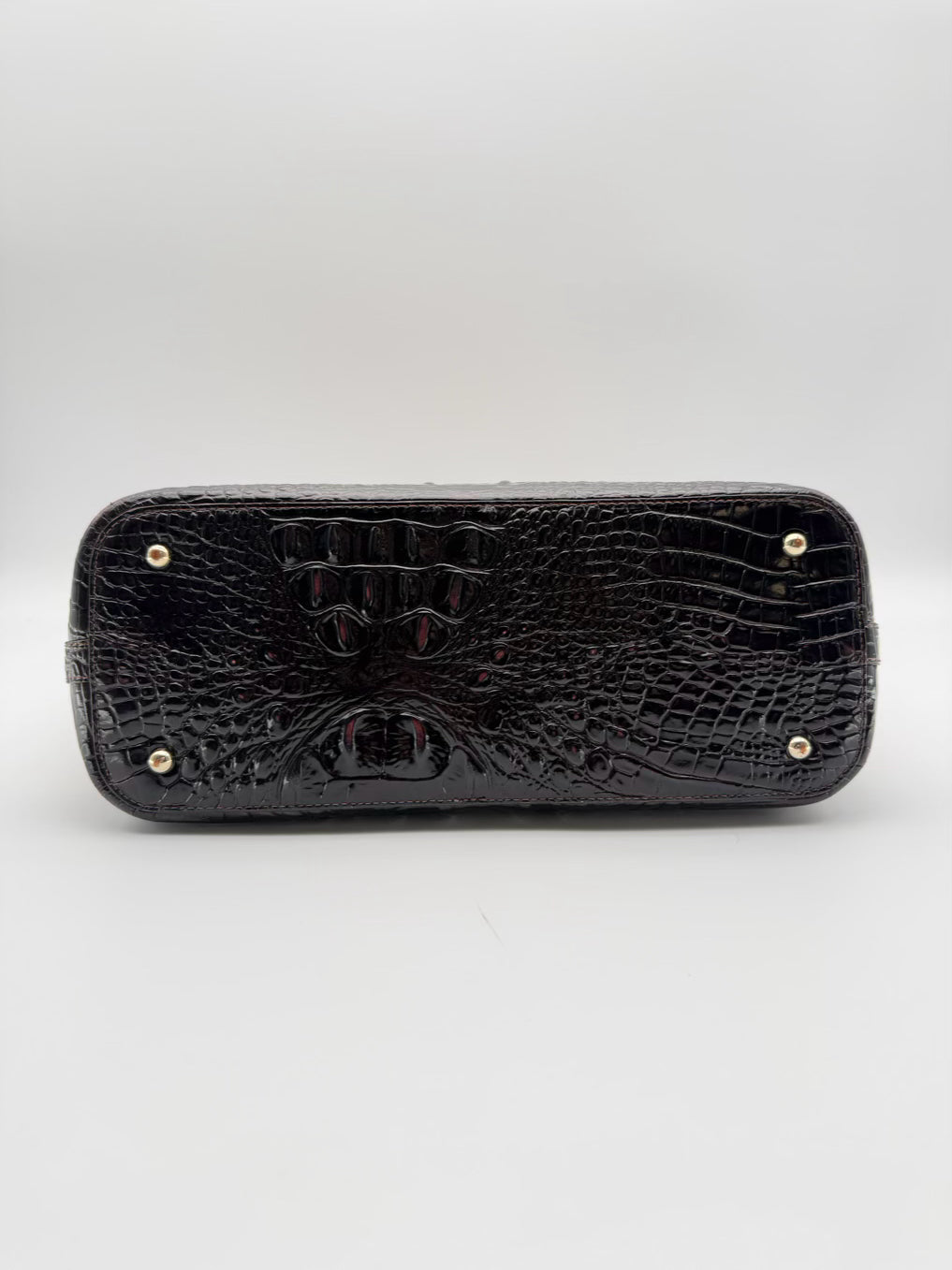 BRAHMIN Asher Medium Almond Leather Crocodile Purse