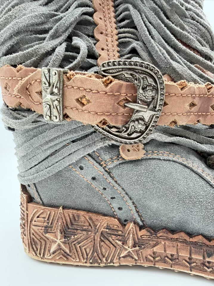 EL VAQUERO WMNS Size 36 Gray Tassel Booties