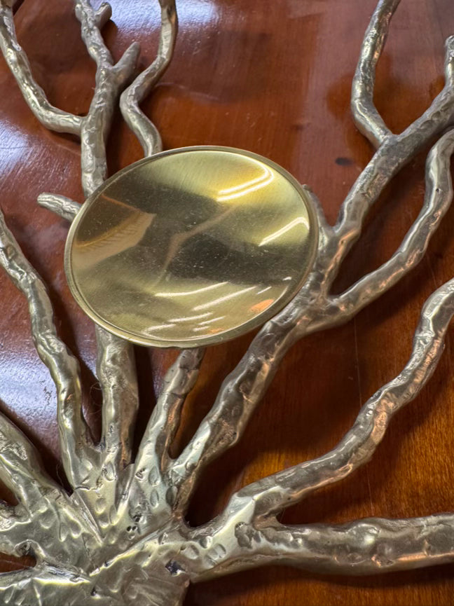 Gold Tone Brass Branch Candleholder Centerpiece