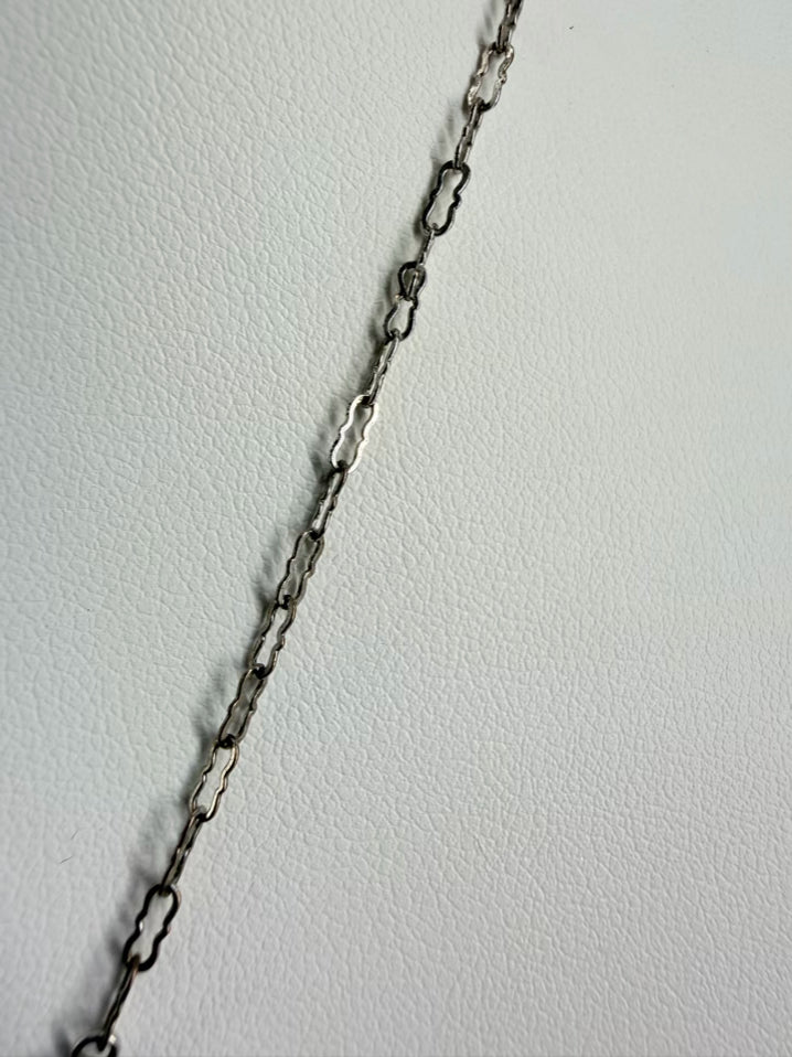 Silver Like Clear Emerald Cut Art Deco Necklace