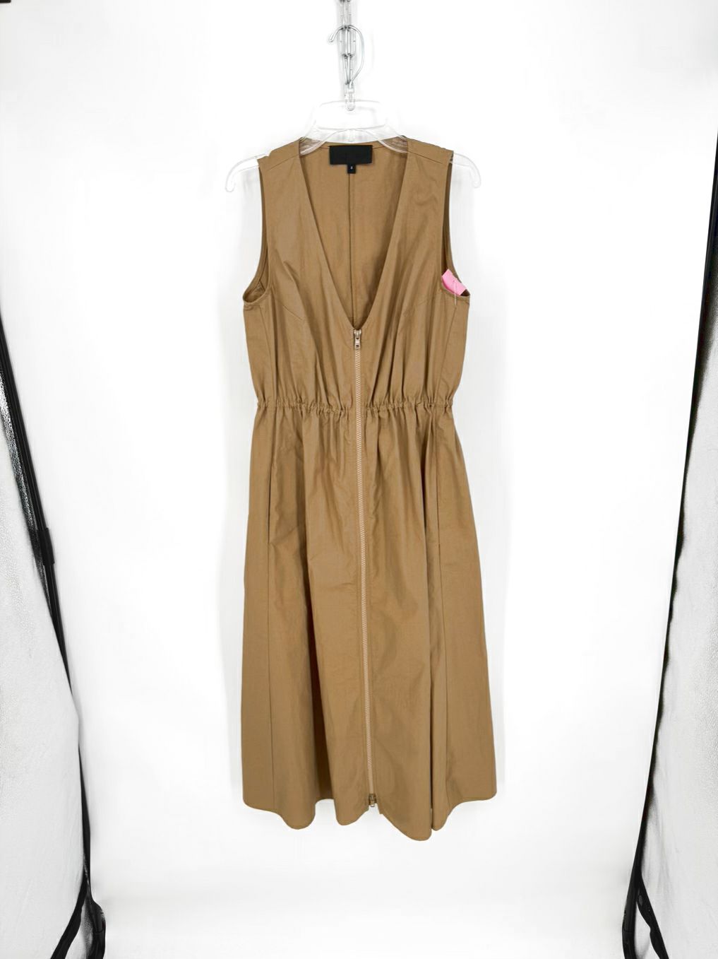 no 6 store Size Wmn's S Coffee Sleeveless Zipper Midi-Dress