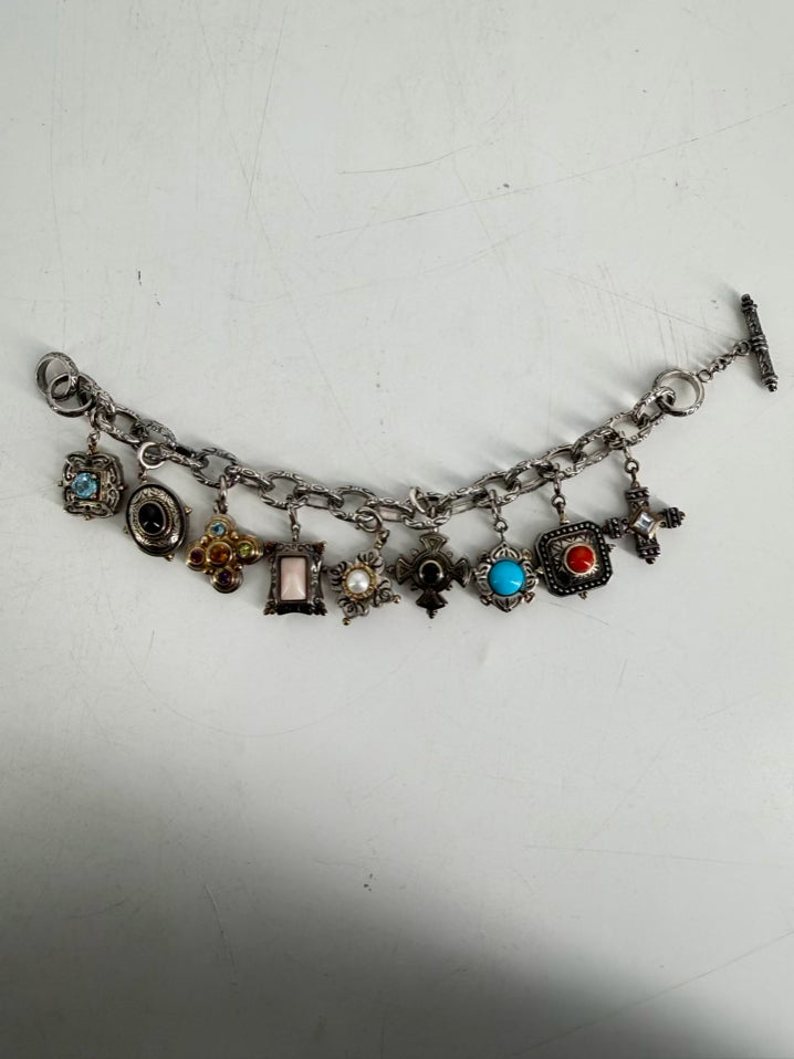 STERLING SILVER & Mixed Metal Cna Charm Bracelet