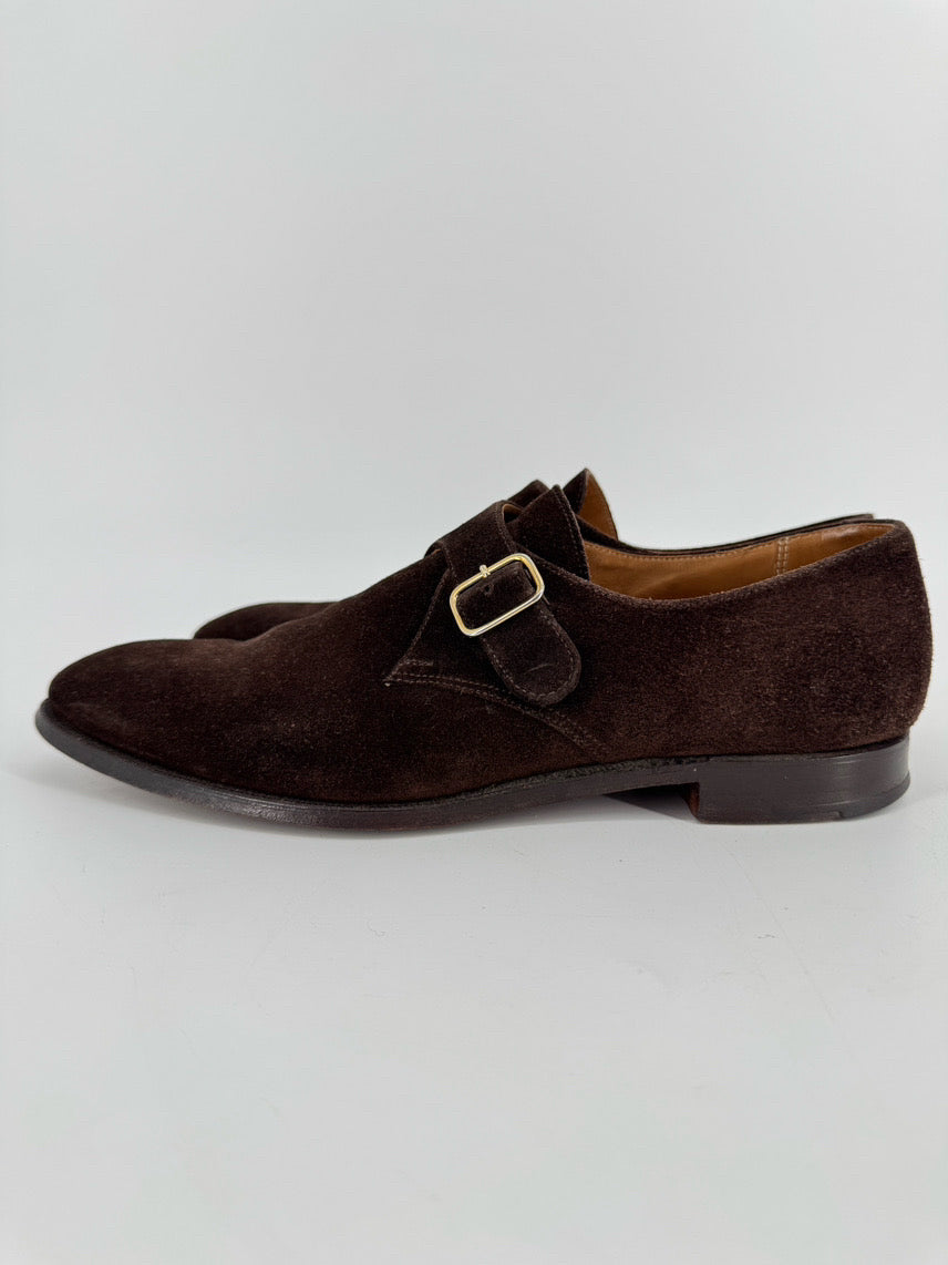 CROCKETT & JONES Size 9.5 Chocolate Suede Dress Shoes