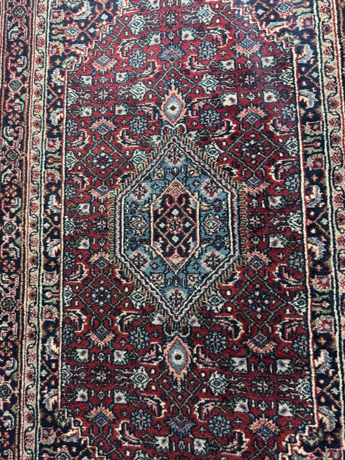Red, Blue & Cream Oriental Area Rug