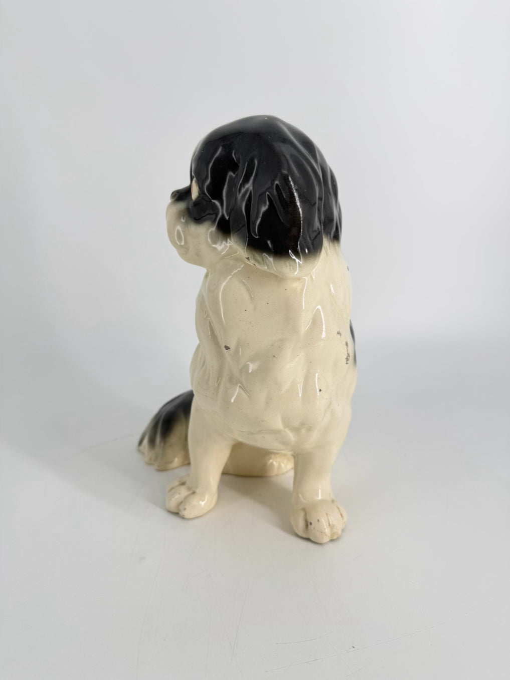 Black & White Ceramic Dog Figure