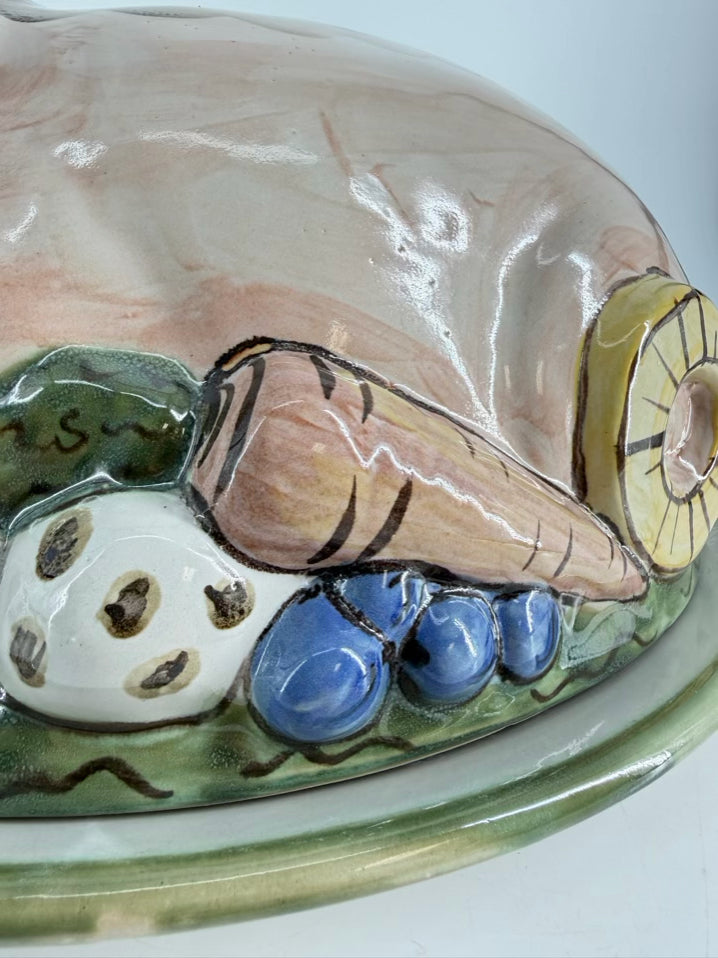 LOUISVILLE STONEWARE Large Pig Covered Serving Platter