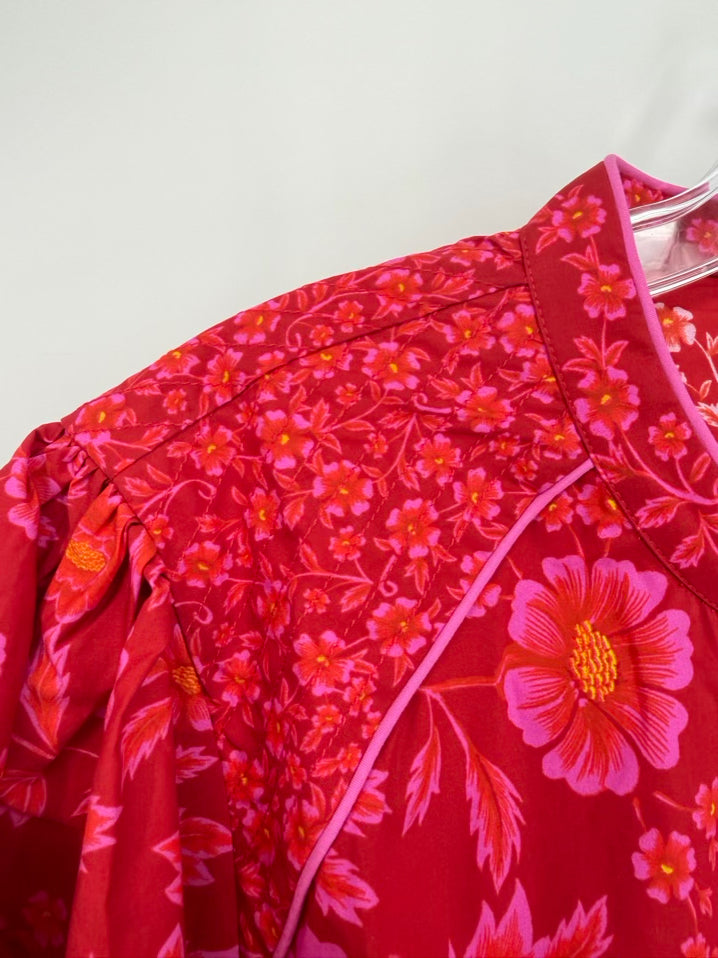 FARM RIO Size XL Red & Pink Floral Dress