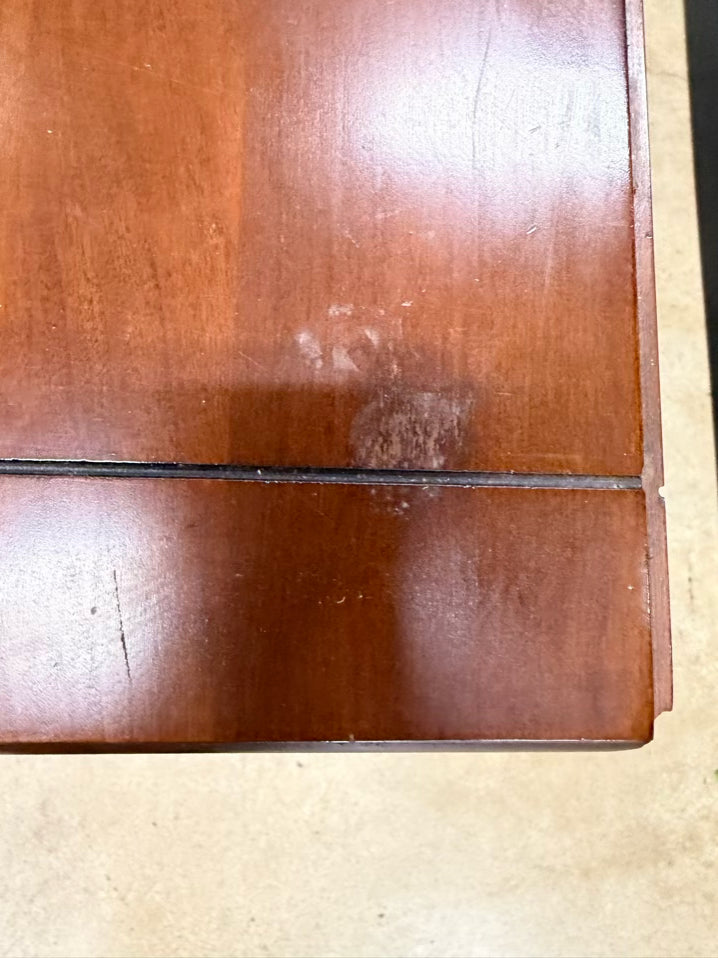 TELL CITY Drop Leaf Dark Brown Wood Pair Of End Tables