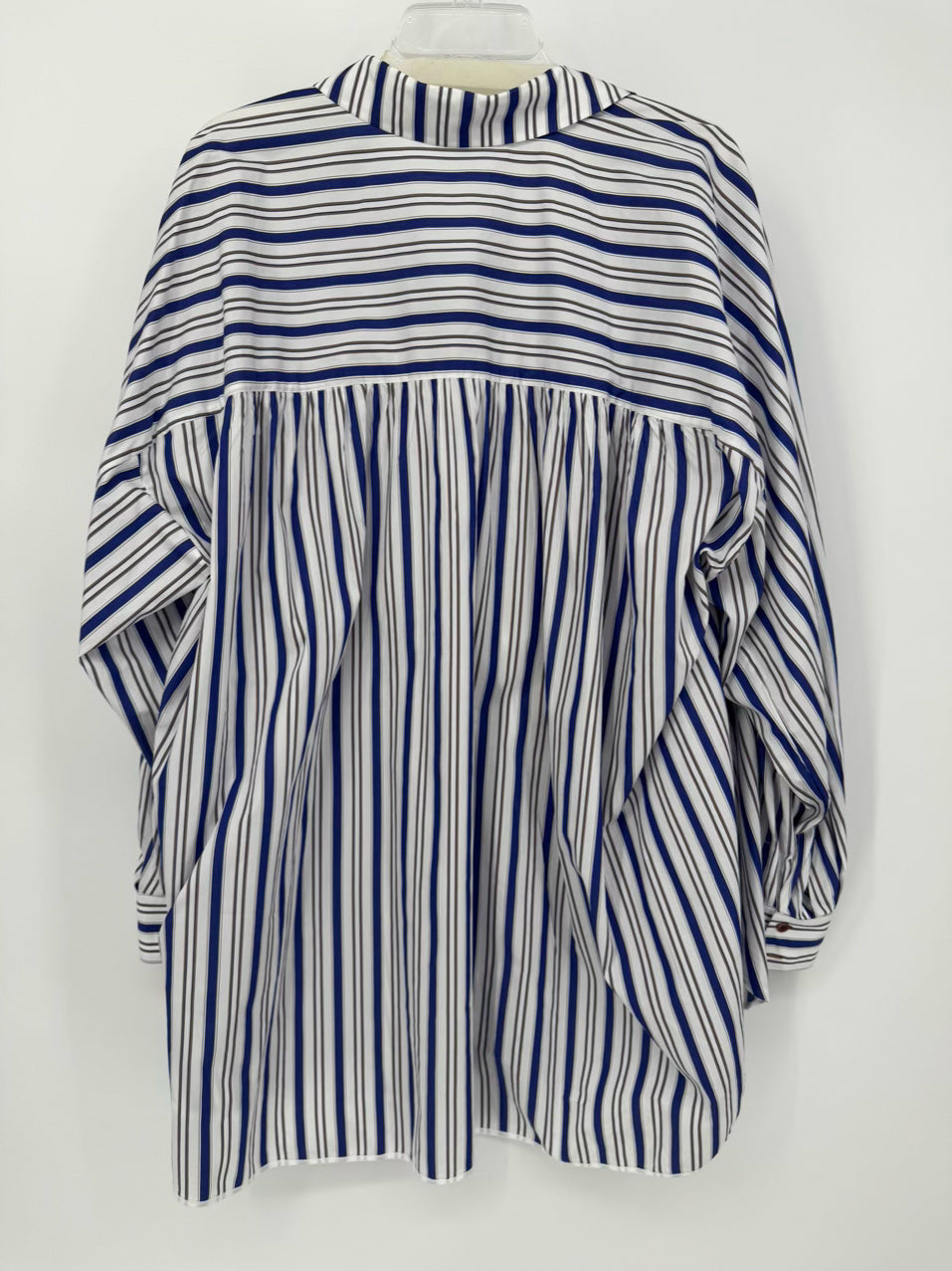 DICE KAYEK Size 44 Royal Blue Stripe Oversized Blouse