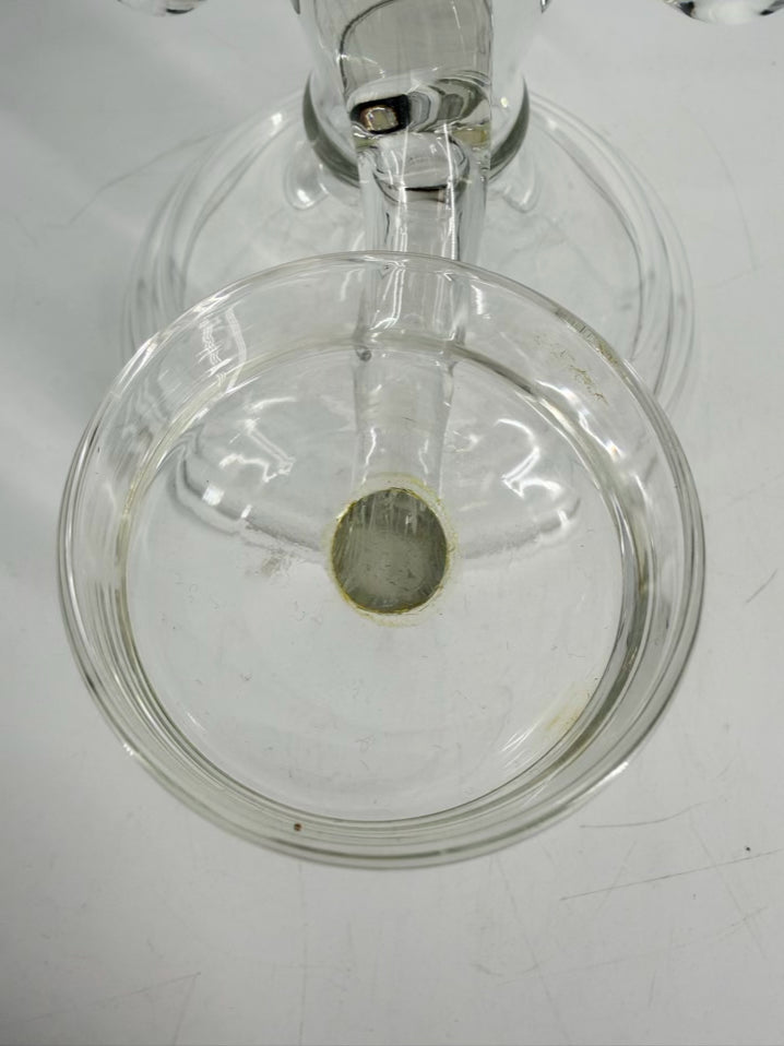 Clear Blown Glass Six Arm Epergne Candleholder