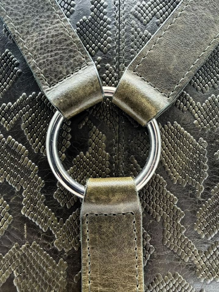 VELEZ Green Leather Embossed Purse