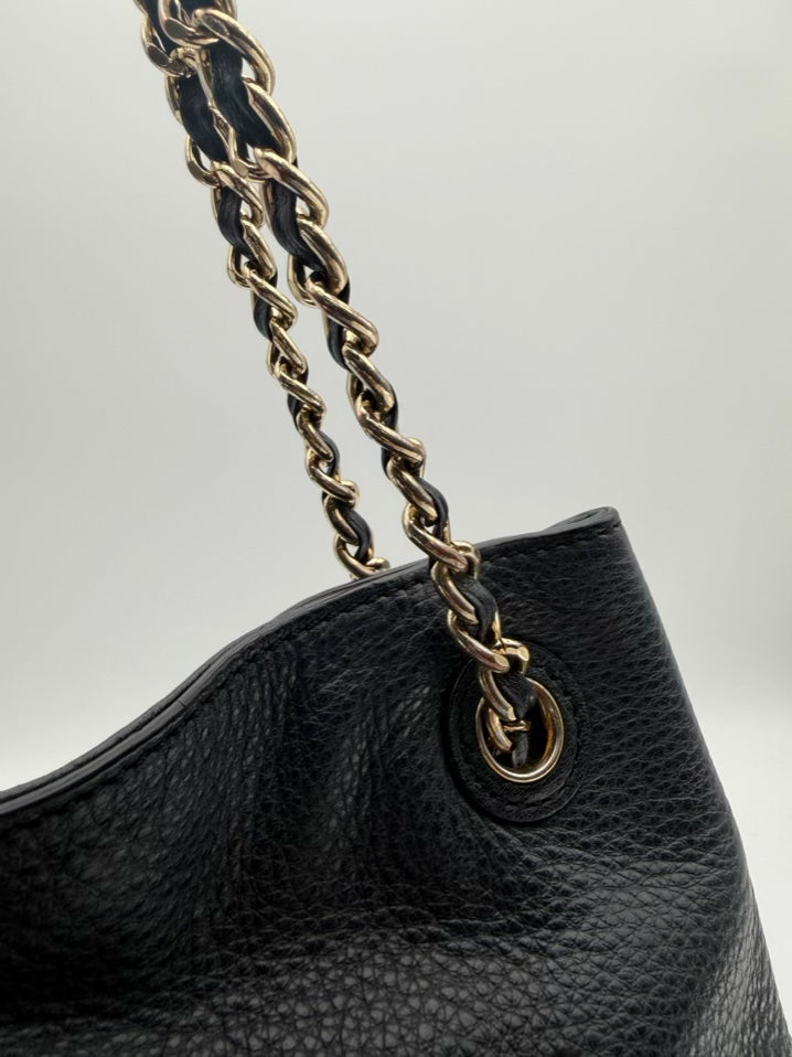 TORY BURCH Black Leather Monogram Purse