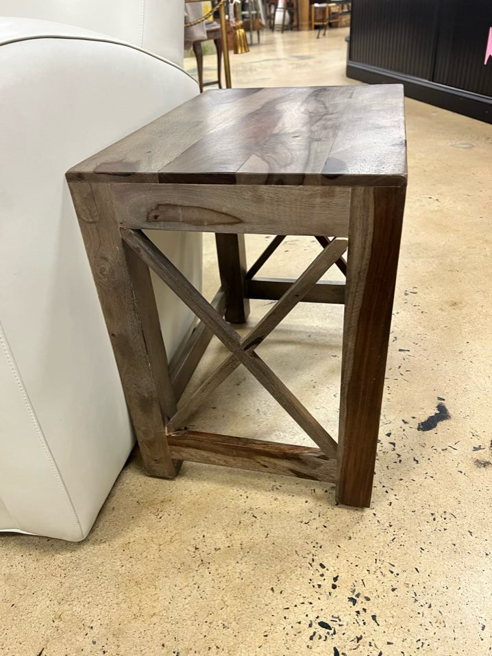 Light & Dark Wood End Table