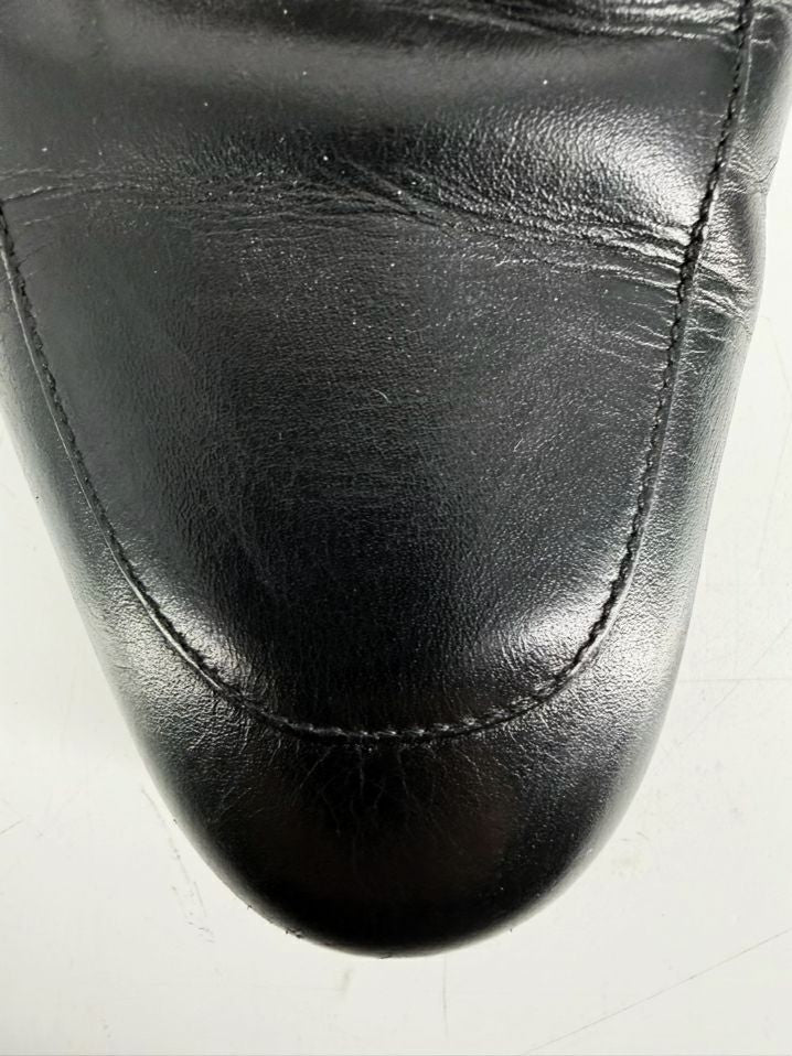 GUCCI Size 7 Black Leather Loafers